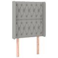 vidaXL Čelo postele s LED bledosivé 83x16x118/128 cm látka