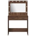 vidaXL Toaletný stolík Hnedý dub 78,5 x 41 x 135 cm Kompozitné drevo