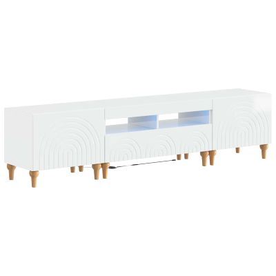 vidaXL 3-dielny LED TV stolík Biela s vysokým leskom Kompozitné drevo
