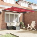 vidaXL Sklopná markíza Červená 350 x 250 cm Polyester a hliník