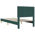 vidaXL Rám postele s čelnou doskou Tmavozelená 90 x 200 cm Látka