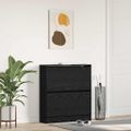 vidaXL Skriňa na topánky 80 x 21 x 87,5 cm Kompozitné drevo Čierny dub