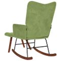 Hojdacie kreslo vidaXL so stoličkou Light Green Velvet