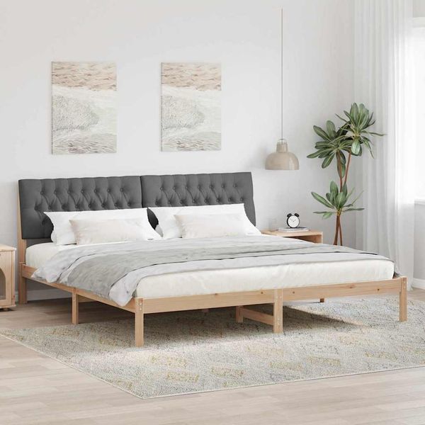 vidaXL Rám postele s čalúneným čelom Hnedá 200 x 200 cm