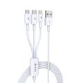 Devia kábel 3v1 Smart EC141 USB - Lightning + USB-C + MicroUSB 1,2 m 2A biely