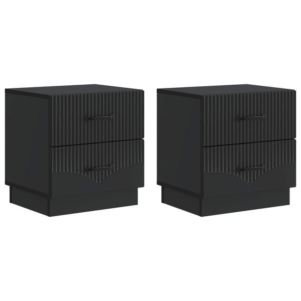 vidaXL Nočný stolík 2 pcs Čierna 43 x 34,5 x 44,5 cm Kompozitné drevo