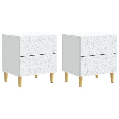 vidaXL Nočný stolík 2 pcs Biela 43 x 34,5 x 48 cm Kompozitné drevo