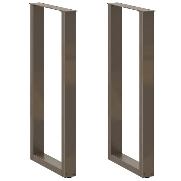 vidaXL Nohy barového stola v tvare U, 2 ks, prírodná oceľ, 50 x (100-101) cm, oceľ