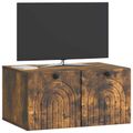 vidaXL Nástenná TV skrinka Nástenný Dymový dub 59,5 x 41 x 30 cm