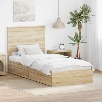vidaXL Úložná posteľ Sonoma dub 90 x 190 cm Kompozitné drevo