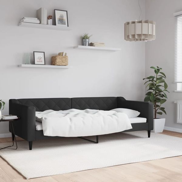vidaXL Posteľný rám čierny 90x200 cm látka