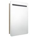 vidaXL LED kúpeľňová zrkadlová skrinka biela a farba dubu 60x11x80 cm