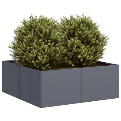 vidaXL Kvetináč antracitový 80x80x30 cm oceľ