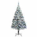 vidaXL Umelý vianočný stromček Biela 240 cm PVC a Oceľ a Plast