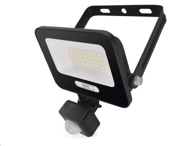 LED reflektor GLARO EMOS ZS2324B s čidlom pohybu, 20 W, čierna, IP54, 2000 lm, neutrálna biela