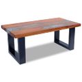 vidaXL Konferenčný stolík z teakového dreva a živice, 100 x 50 cm