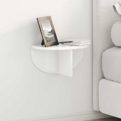 vidaXL Stenná polica Nástenný 2 pcs Vysoký lesk bielej 38 x 19 x 19 cm