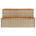 VidaXL vírivka Step Béžová 100x50x50,5 cm polyratan a masívna akácia