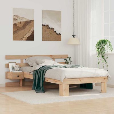 vidaXL Rám postele Hnedá 90 x 200 cm Masívne borovicové drevo