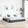 vidaXL Úložná posteľ s úložiskom Tmavosivá 193 x 203 cm Zamat