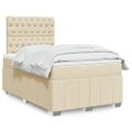vidaXL Boxspring posteľ s matracom krémová 120x190 cm látka