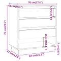 vidaXL Komoda hnedý dub 70x40x73,5 cm drevotrieska