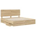 vidaXL Rám postele Sonoma dub 200 x 200 cm Inžinierske drevo