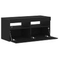 vidaXL TV skrinka 90 x 35 x 40 cm Čierny dub Kompozitné drevo