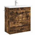 vidaXL Sada kúpeľňového nábytku Dymový dub 81 x 40 x 84,5 cm