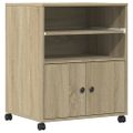 vidaXL Stojan na tlačiareň s kolieskami dub sonoma 60x48x74 cm