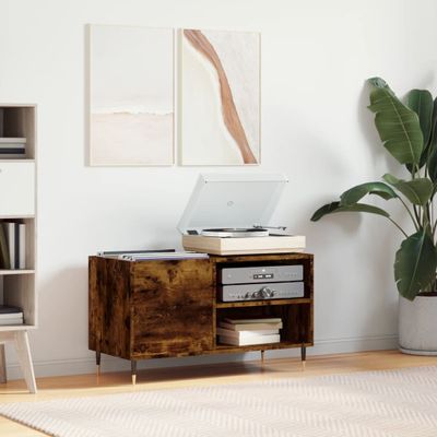 vidaXL Skrinka na platne dymový dub 85x38x48 cm kompozitné drevo