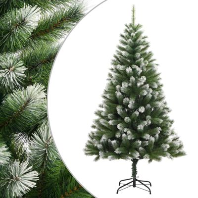 vidaXL Umelý výklopný vianočný stromček so snehovými vločkami 150 cm