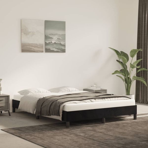 vidaXL Posteľ bez matraca čierny 140x200 cm zamat