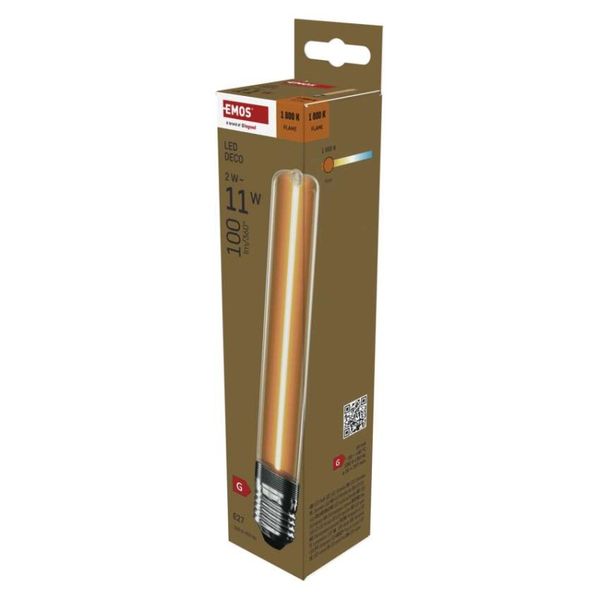 LED žárovka DECO T30/ E27 / 2 W (11 W) / 100 lm / flame
