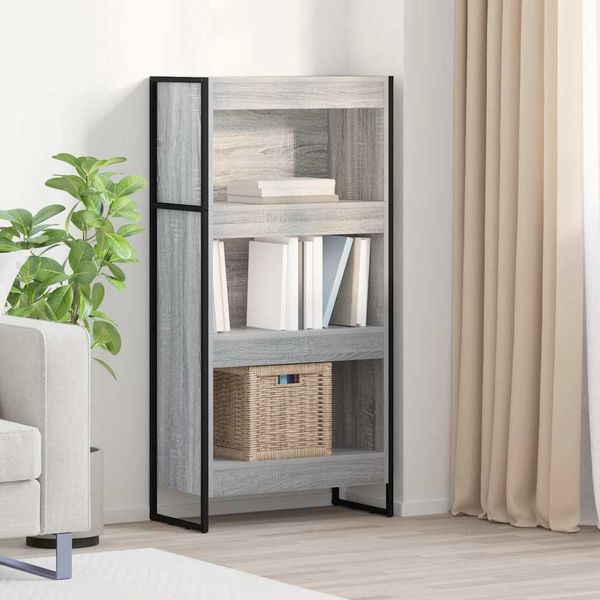 vidaXL Knižnica Sivý Sonoma 60 x 30 x 121 cm Kompozitné drevo
