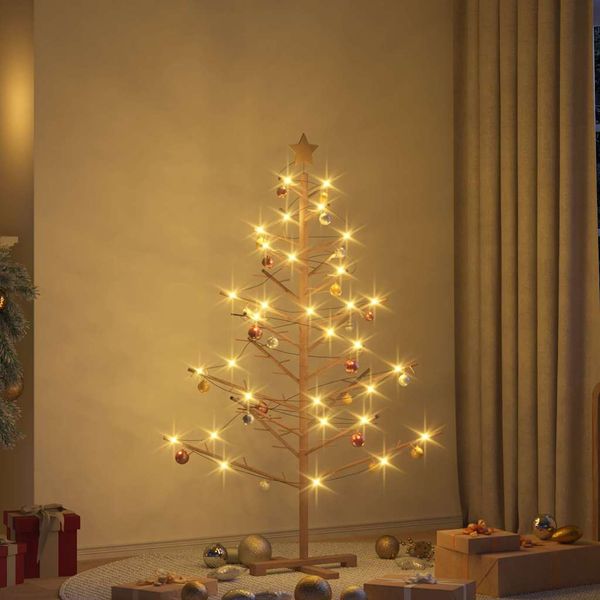 vidaXL Drevený vianočný stromček Hnedá 150 cm Masívne borovicové drevo