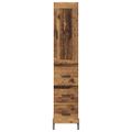 vidaXL Highboard Staré drevo 34,5 x 34 x 180 cm Kompozitné drevo