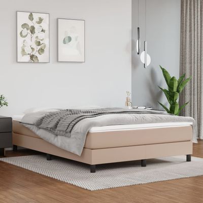 vidaXL Boxspring posteľ s matracom kapučínová 140x190 cm umelá koža