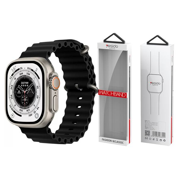 YESIDO WB21 SILICONE STRAP for APPLE WATCH 38/40/41 BLACK