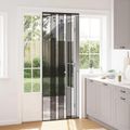 vidaXL Sietková dverová clona proti hmyzu Čierna 80 x 220 cm Polyester