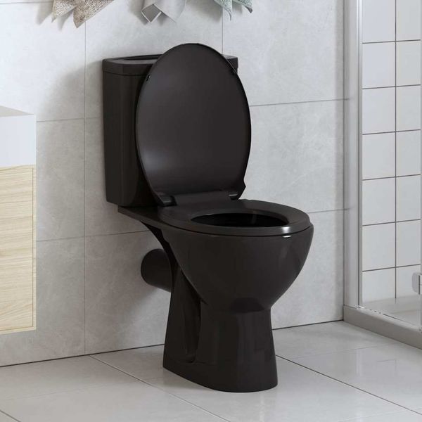 vidaXL WC sedadlo, pomalé sklápanie, rýchloupínacie, čierne