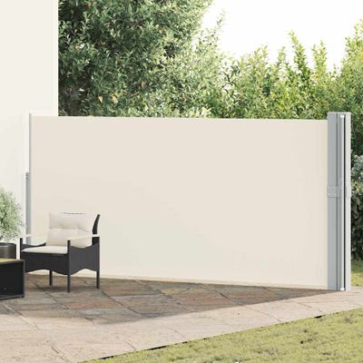 vidaXL Zaťahovacia bočná markíza na terasu 170x1200 cm, krémová