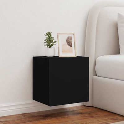 vidaXL TV nástenná skrinka s LED svetlami čierna 40,5x35x40 cm