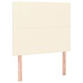 vidaXL Posteľný rám s čelom krémový 100x200 cm umelá koža