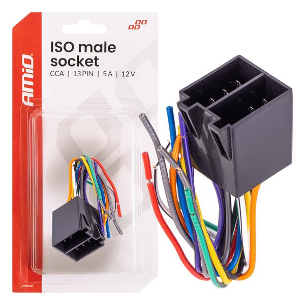 Integrovaný konektor samec ISO CCA 13PIN 5A 12V AMiO-04445