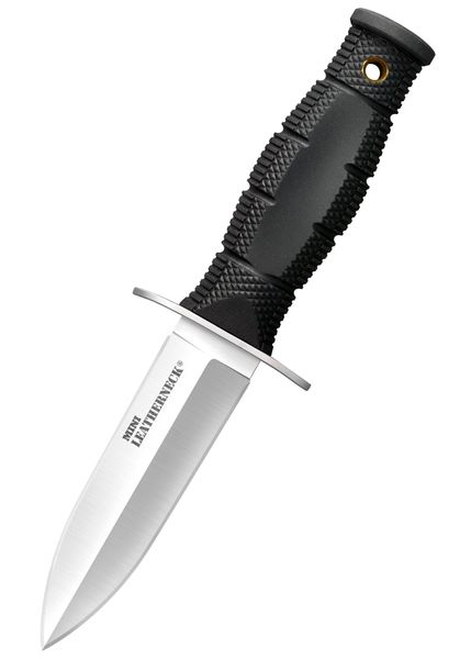 Cold Steel 39LSAC Mini Leatherneck DoubleEdge nôž na krk 9cm, čierna, Kraton, puzdro Secure Ex