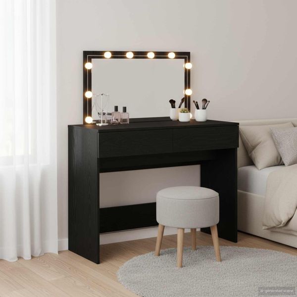 vidaXL Toaletný stolík Čierny dub 100 x 40 x 120 cm Kompozitné drevo