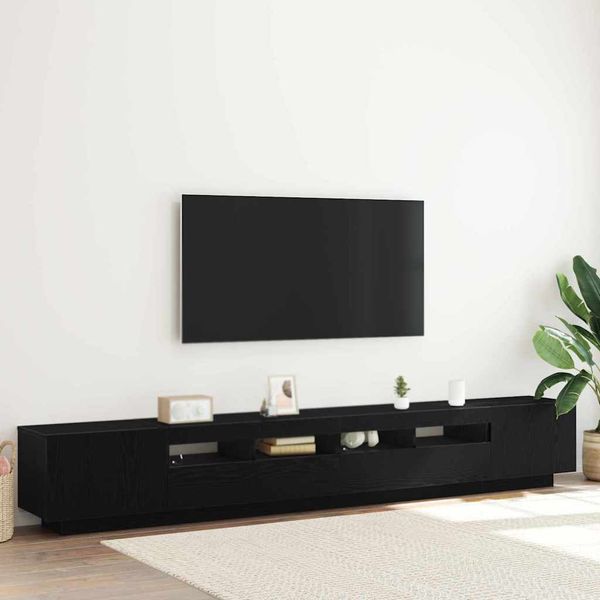 vidaXL Zostava TV skriniek Nástenný 3 pcs Čierna 260 x 35 x 40 cm