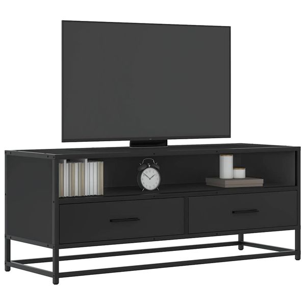 vidaXL TV skrinka čierna 100x34,5x40 cm kompozitné drevo a kov