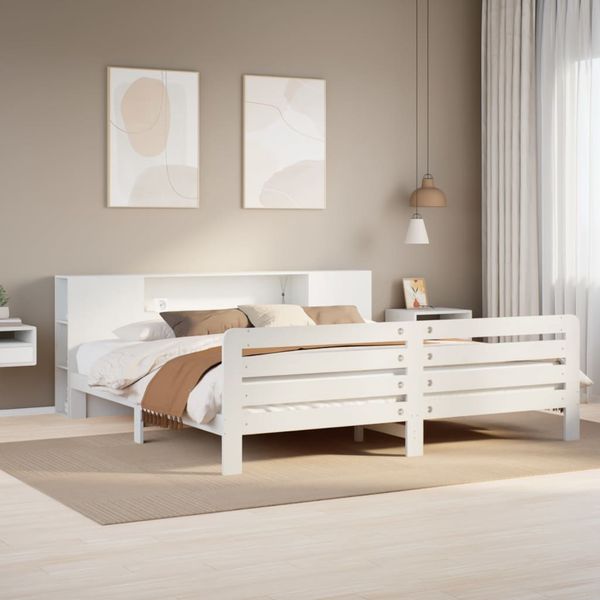 vidaXL Posteľ bez matraca biela 200x200 cm masívna borovica